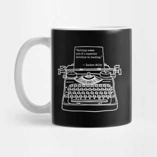 Welty Reading Comes Out, White, Transparent Background Mug